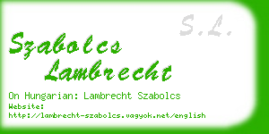 szabolcs lambrecht business card